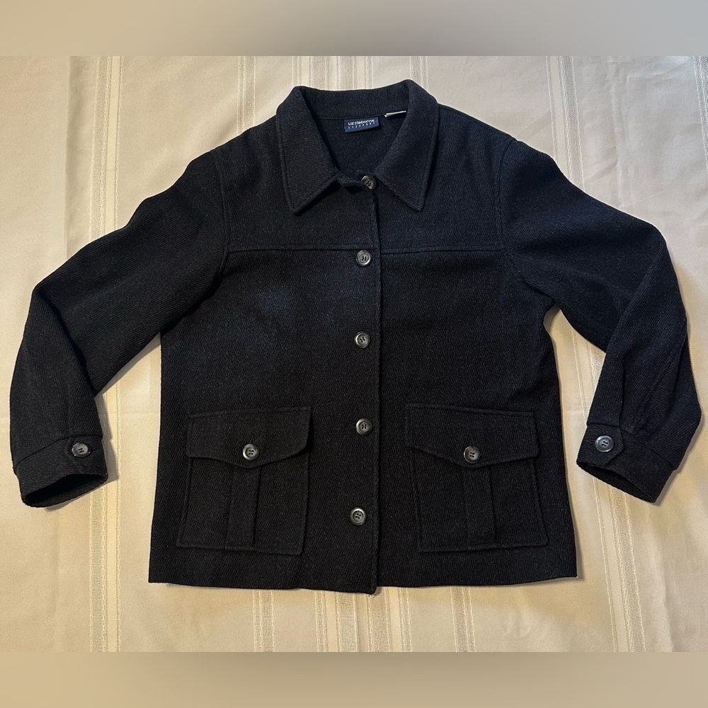 Liz Claiborne Black Utility Jacket - Picture 3 of 14